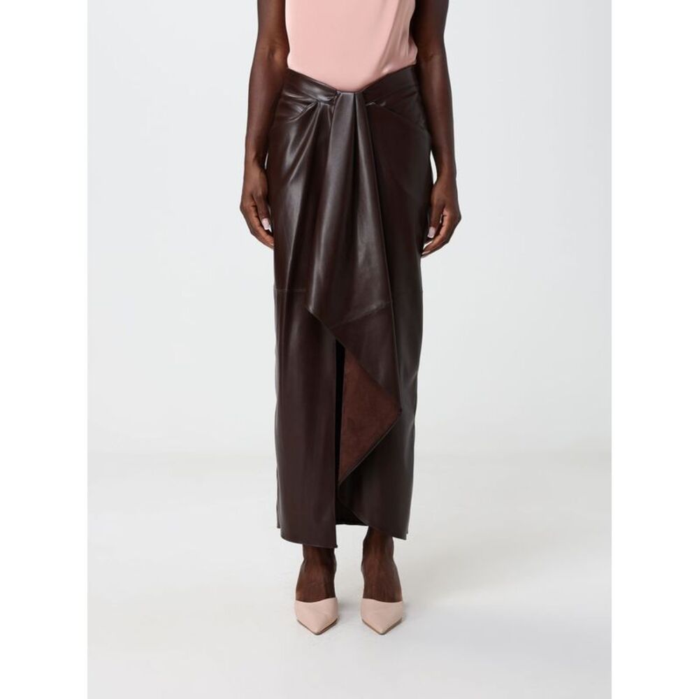Hanita Women Hanita High-Waisted Asymmetrical Midi Skirt In Faux Leather